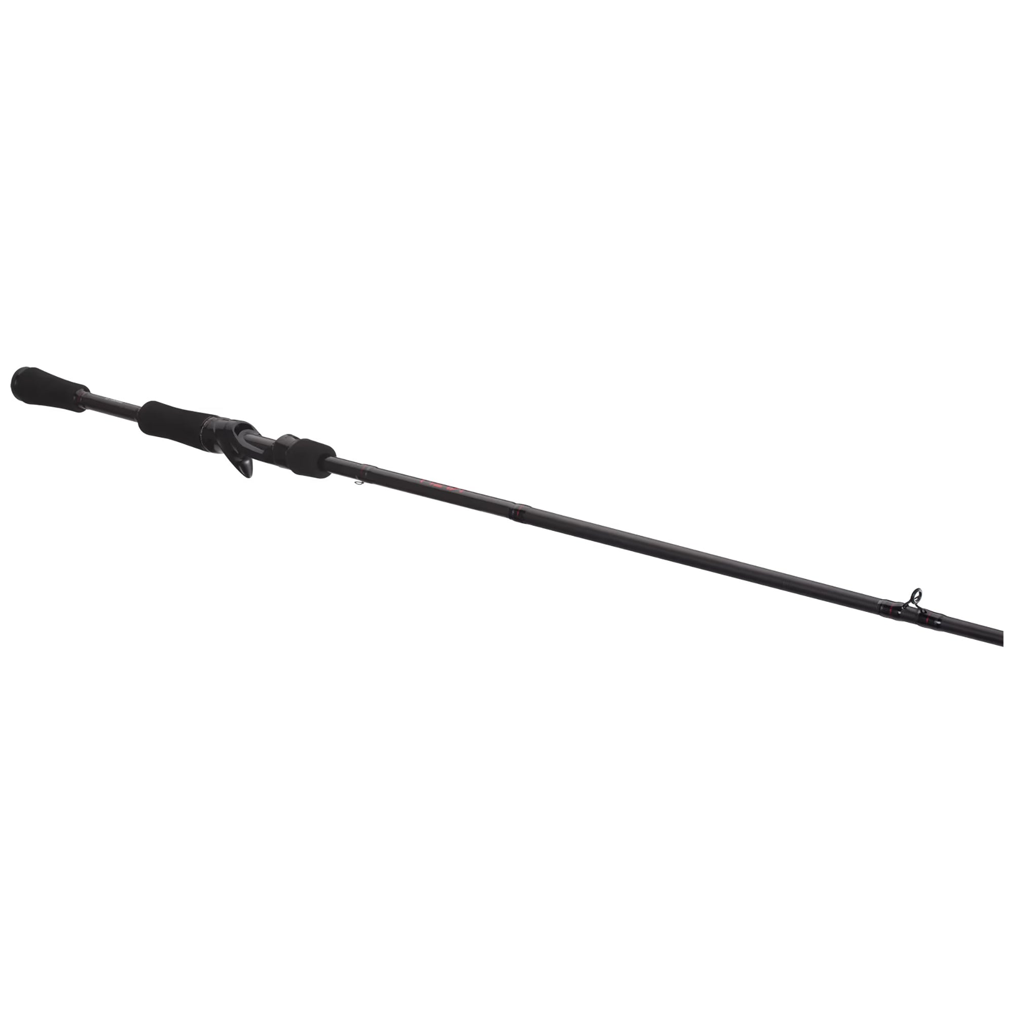 Black fishing rod on a white background