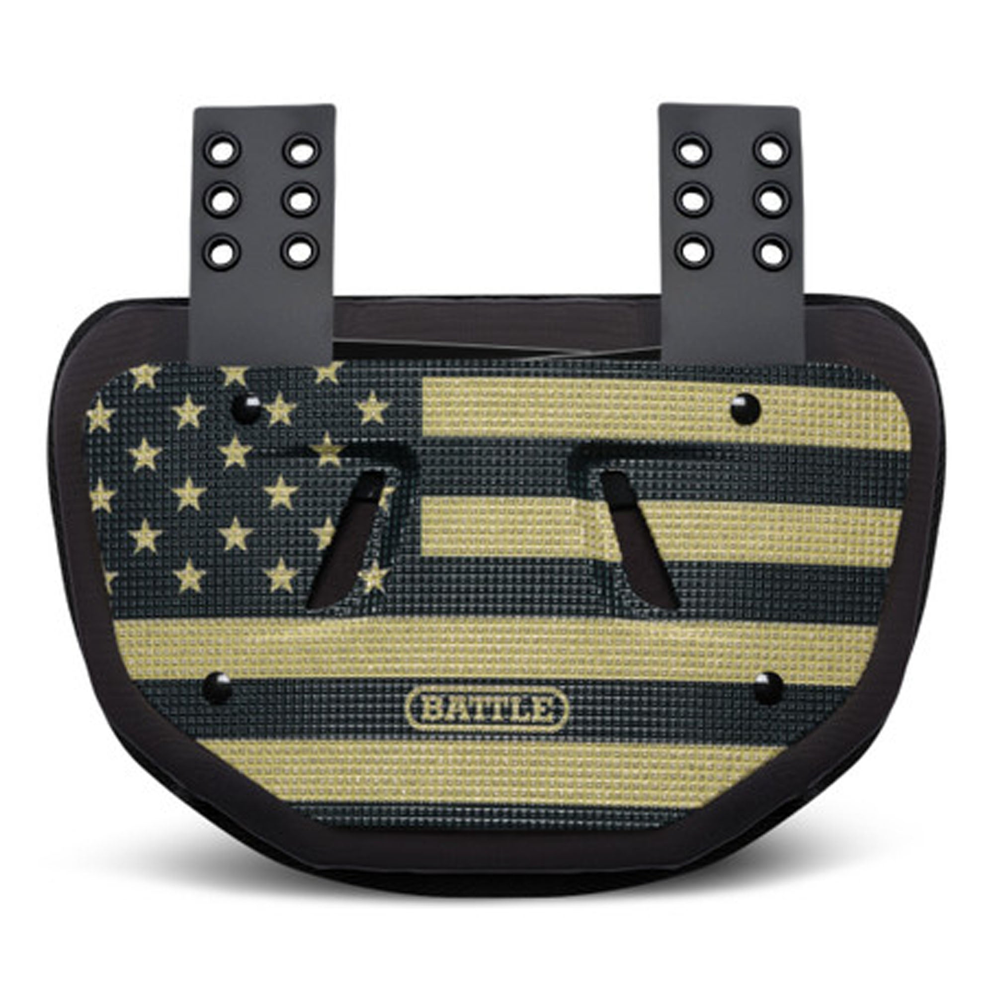 Back plate with American flag design and 'Battle' brand logo on a white background