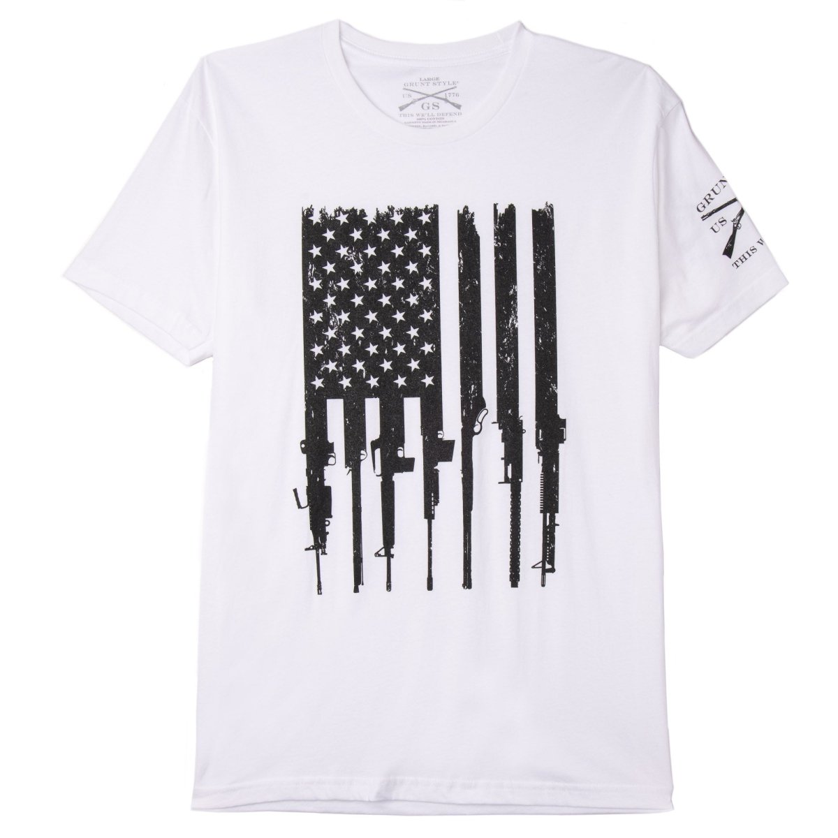 Grunt Style Rifle Flag Crewneck T-Shirt - Forza Sports - White