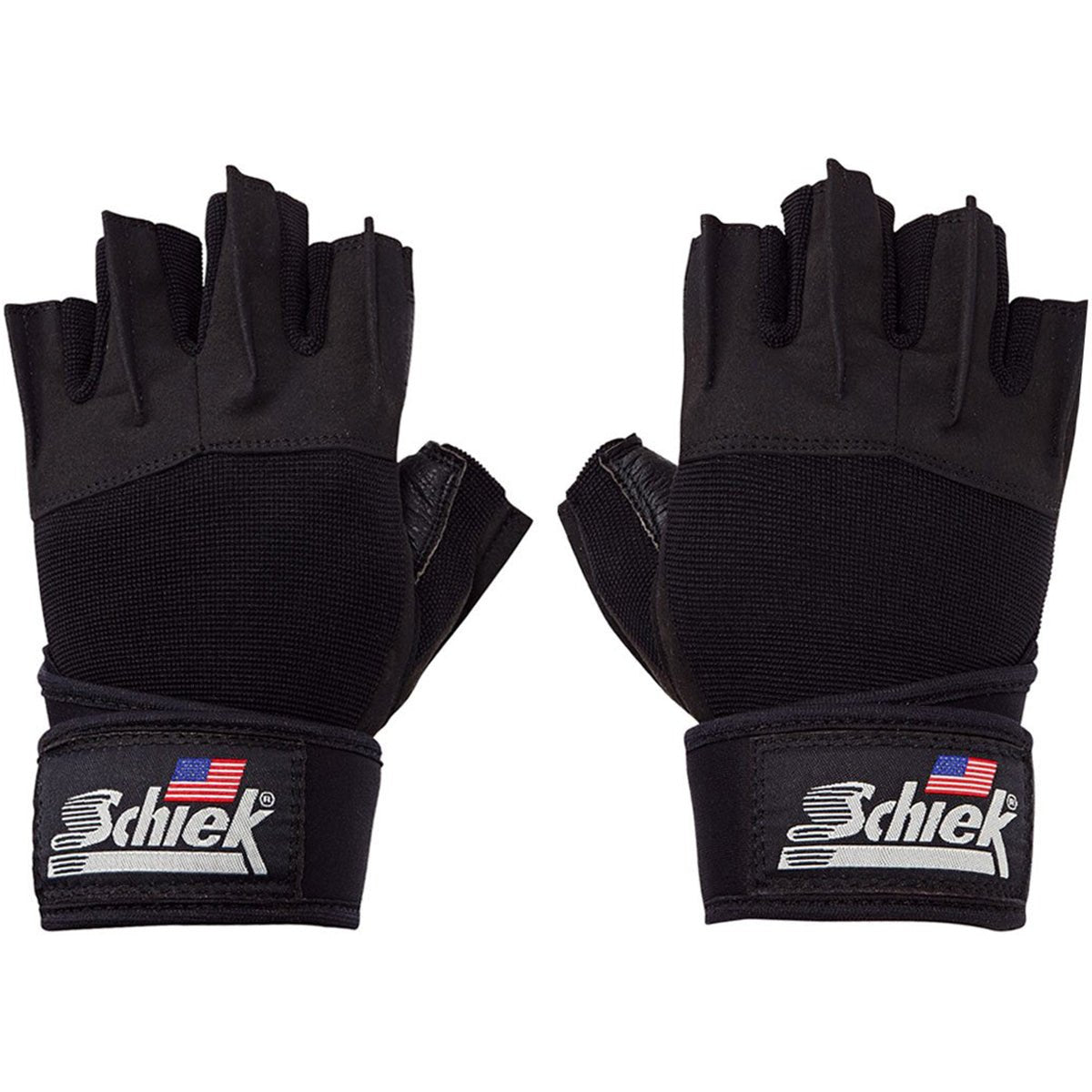 Schiek Sports Platinum 3/4 Finger Wrist Wrap Lifting Gloves - Black/Gray - Forza Sports