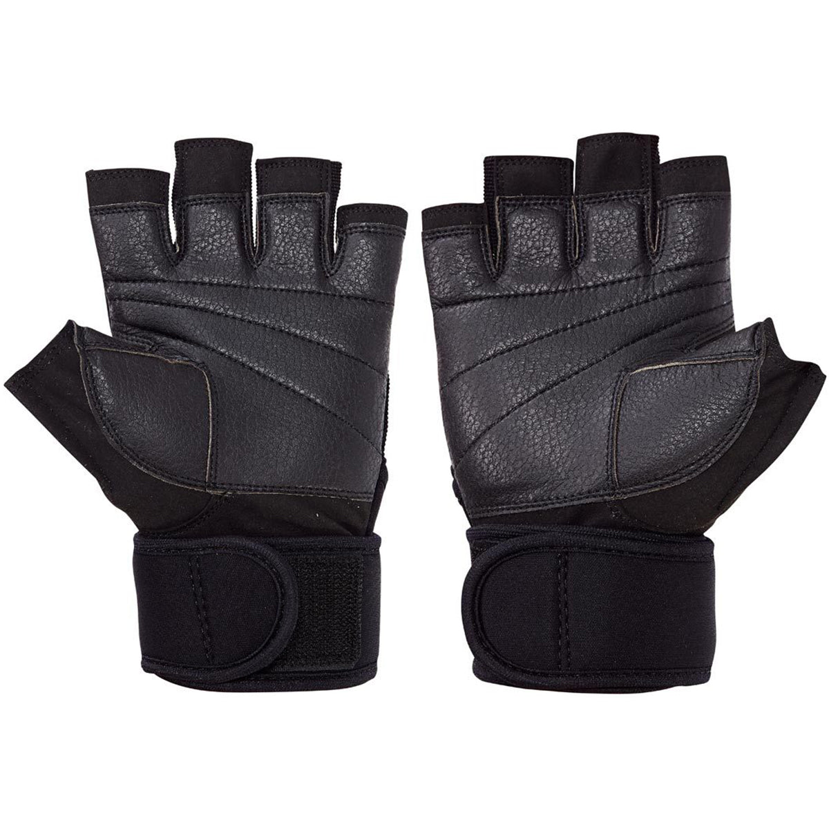 Schiek Sports Platinum 3/4 Finger Wrist Wrap Lifting Gloves - Black/Gray - Forza Sports
