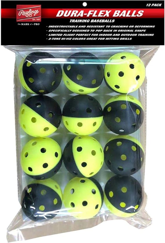 Rawlings Dura - Flex Baseball/Softball Training Balls 12 - Pack - Yellow/Black - Forza Sports