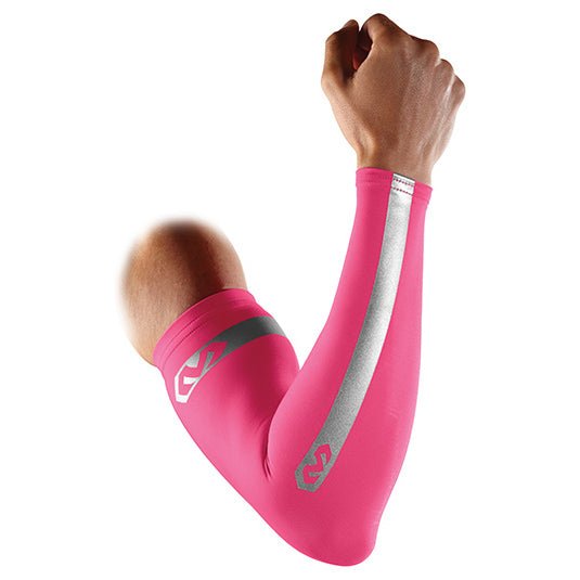 McDavid 6566RF Reflective Tech Compression Arm Sleeves - Bright Pink - Forza Sports