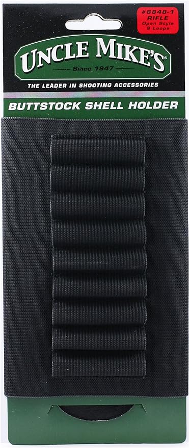 Uncle Mike's Kodra Rifle Buttstock Shell Holder - Black - Forza Sports