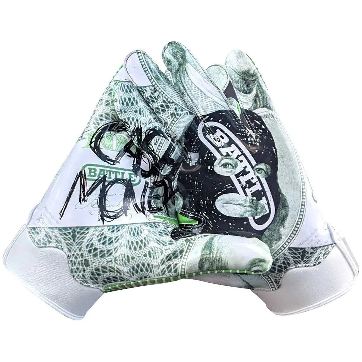 Battle Sports Cash Money Doom 1.0 Adult Football Receiver Gloves Battle Sports