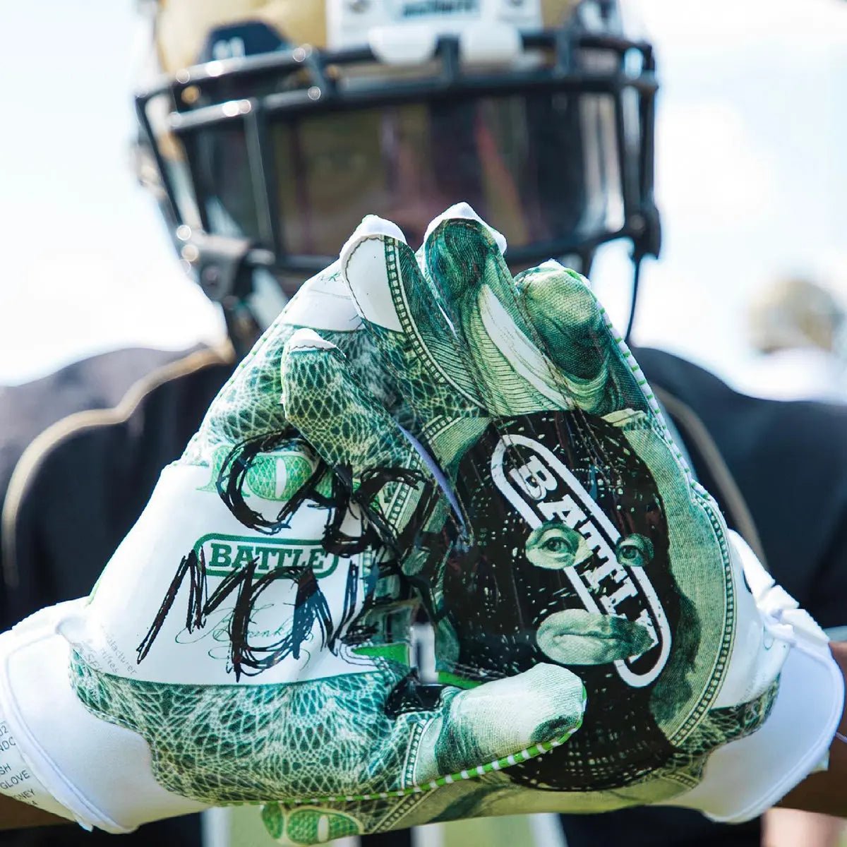 Battle Sports Cash Money Doom 1.0 Adult Football Receiver Gloves Battle Sports