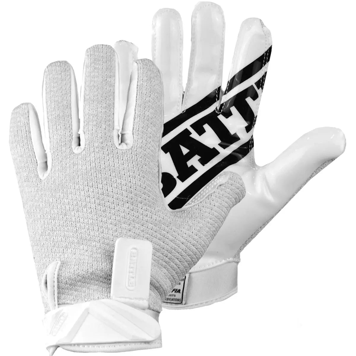 Battle Sports Receivers Ultra-Hitch Football Gloves - White Battle Sports