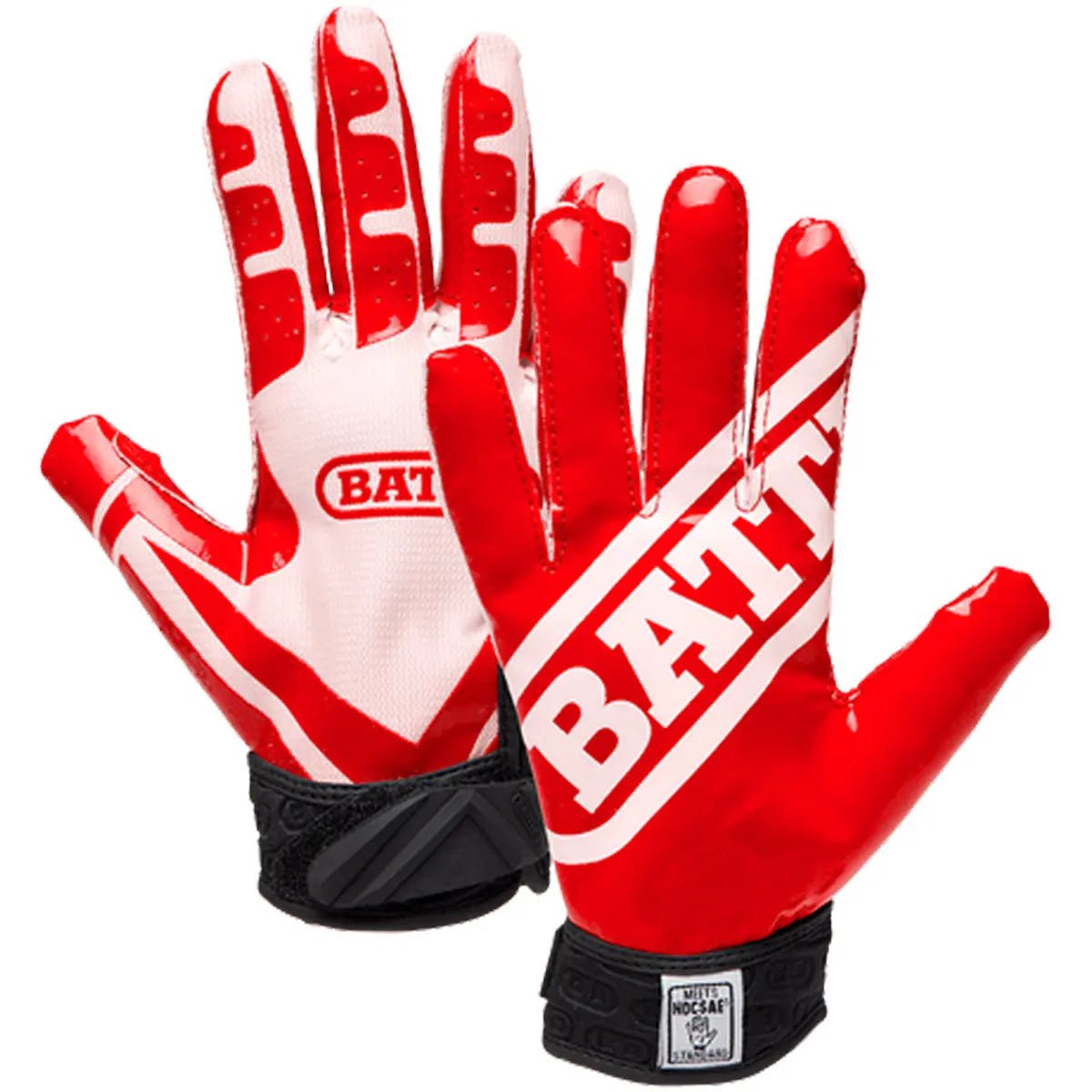 Battle Sports Receivers Ultra-Stick Football Gloves - Red/White Battle Sports