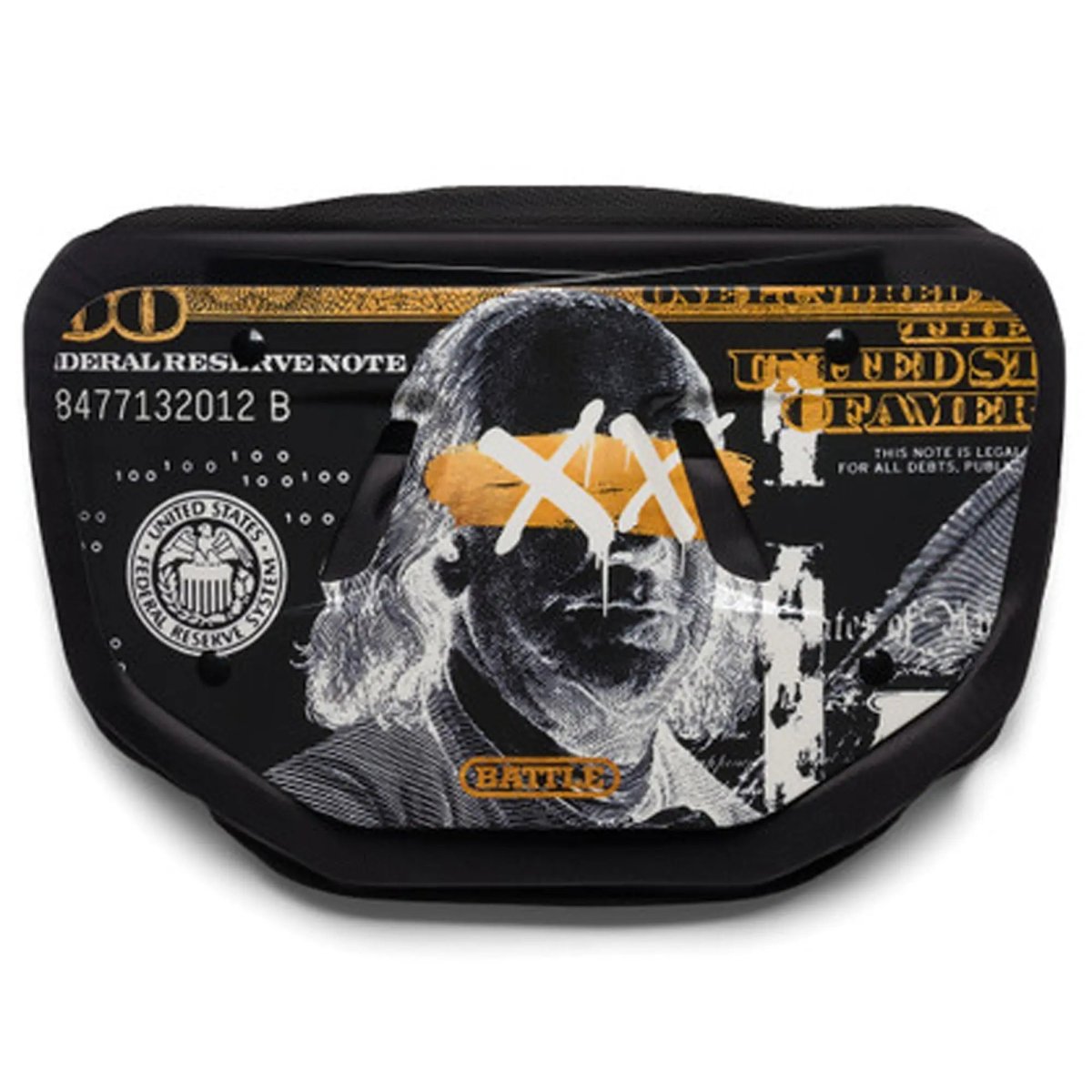 Battle Sports Youth Backplate "Benjamin XX" - Black/Yellow Battle Sports