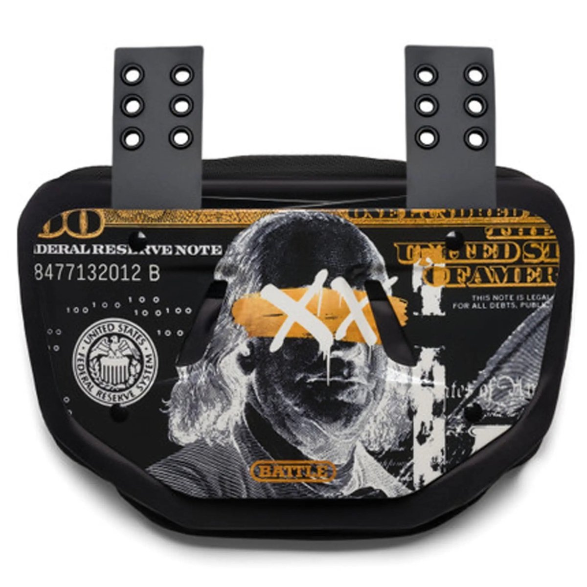 Battle Sports Youth Backplate "Benjamin XX" - Black/Yellow Battle Sports