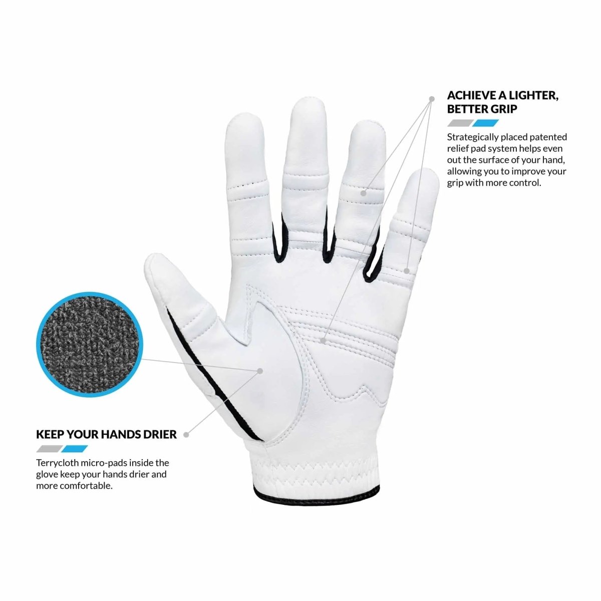 Bionic Gloves Men's StableGrip 2.0 Golf - Left - Gray Bionic Gloves