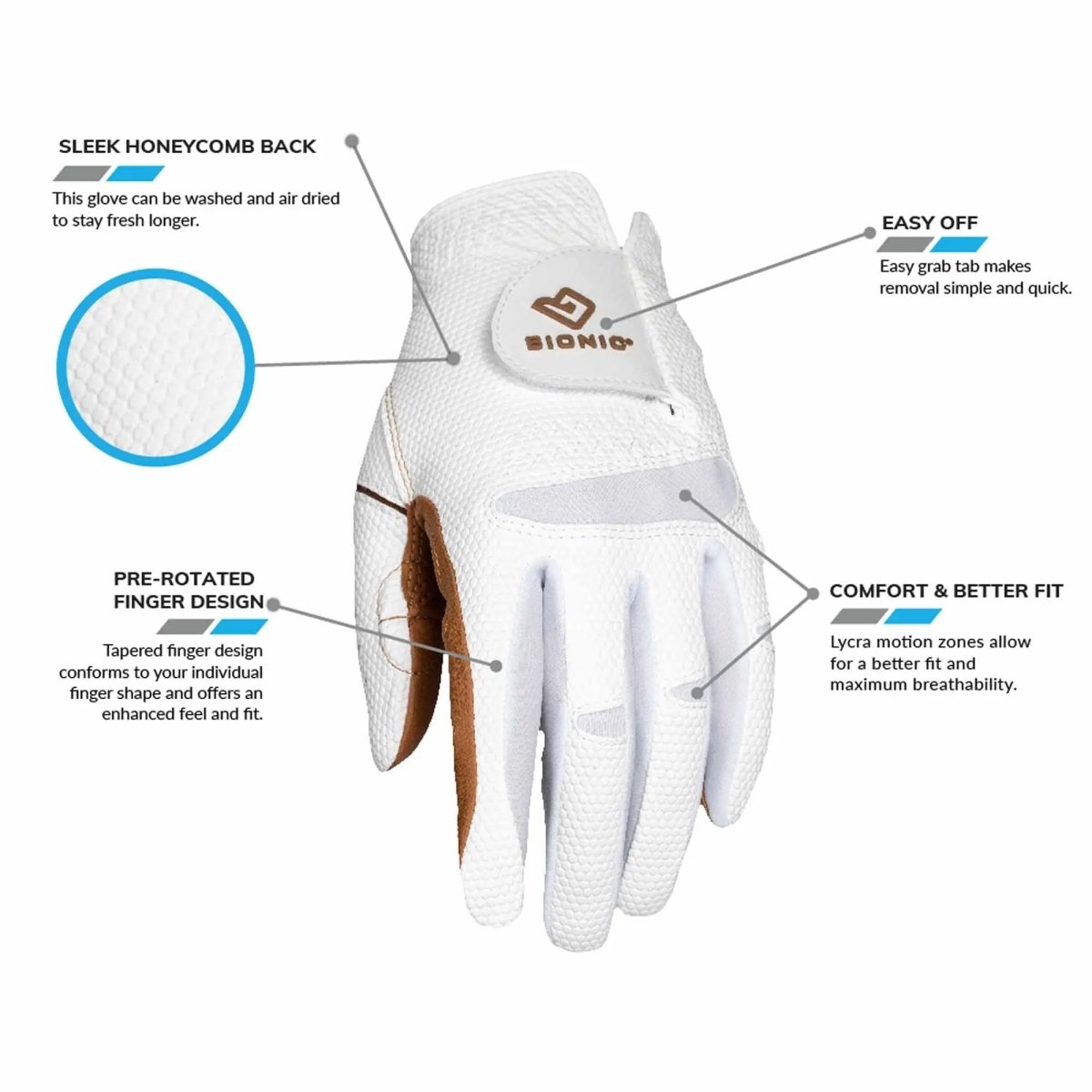 Bionic Gloves Women's RelaxGrip 2.0 DX Golf - Left - Caramel Bionic Gloves