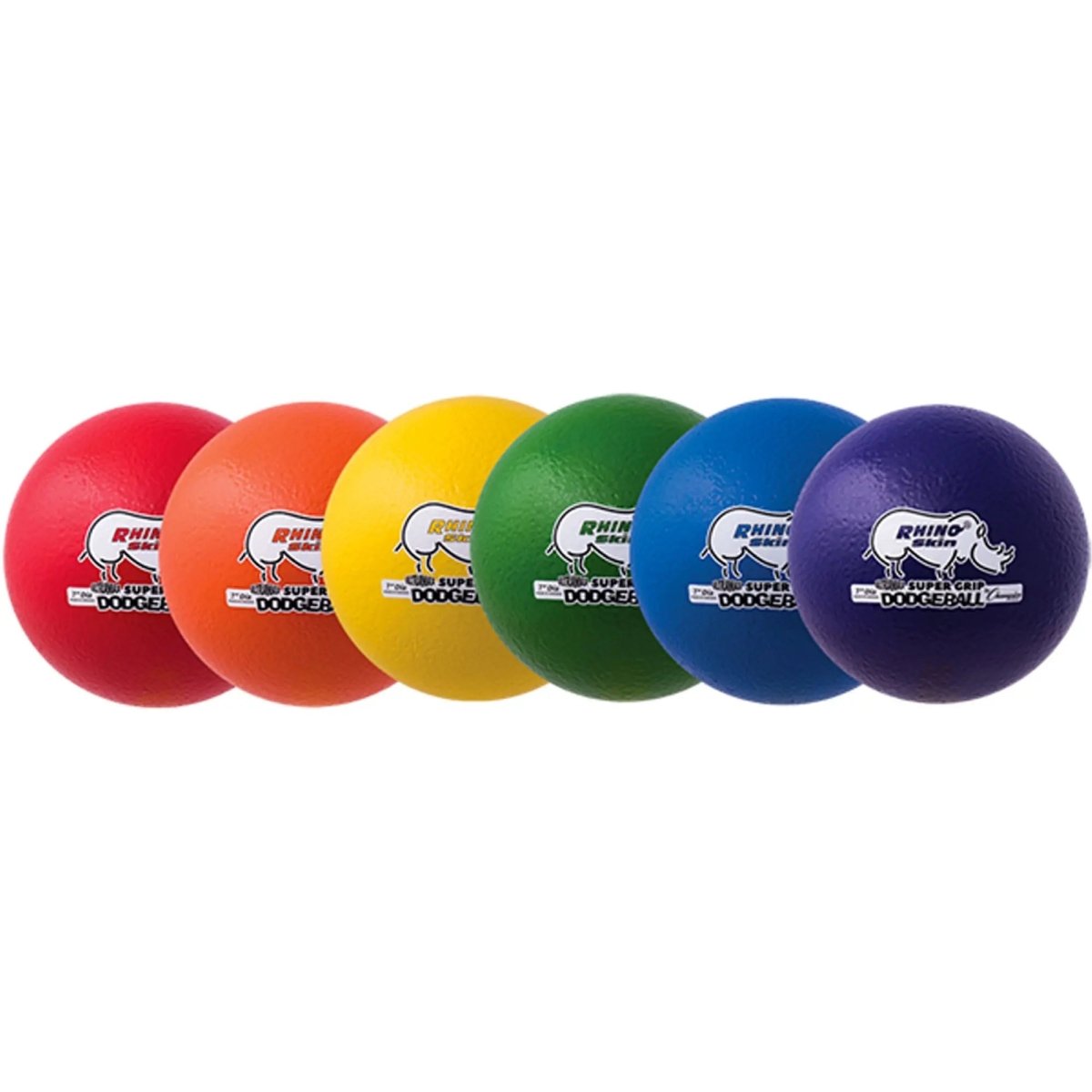 Champion Sports 7" Rhino Skin Ultramax Ball Set -Set of six: one of each in red, orange, yellow, green, blue and purple Champion Sports