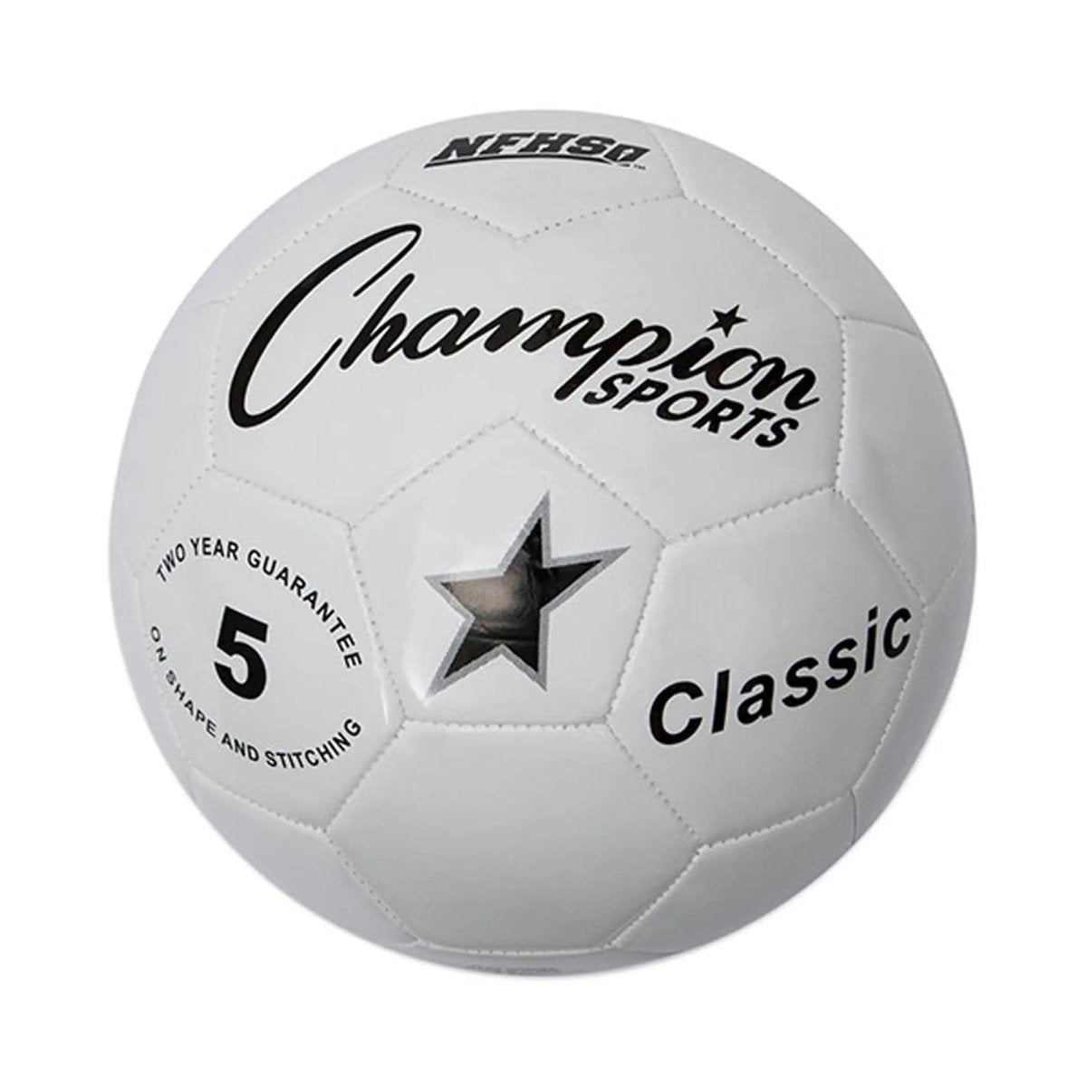 Champion Sports Classic Soccer Ball - Size 5 - Black/White Champion Sports