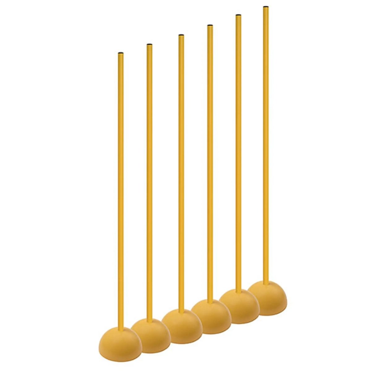 Champion Sports Coaching Sticks With Base - 60"H x 1" OD - Yellow plastic poles Champion Sports