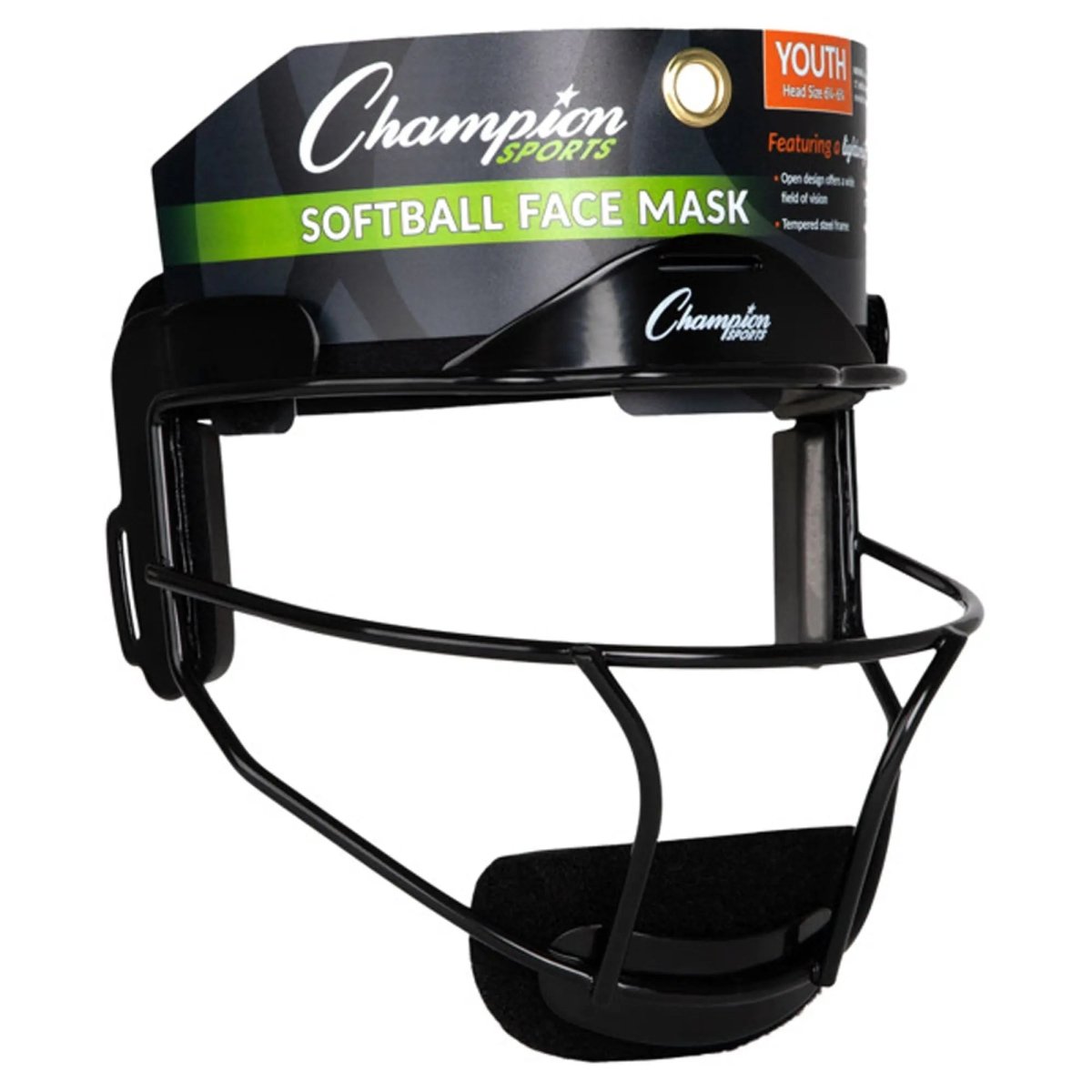 Champion Sports Softball Fielder's Mask Youth Size 6.25"-6.75" - Black Champion Sports