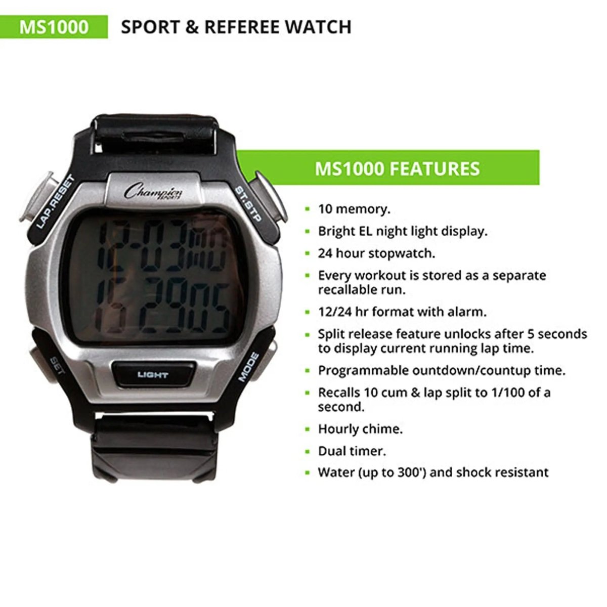 Champion Sports Sport And Referee Watch - Black Champion Sports
