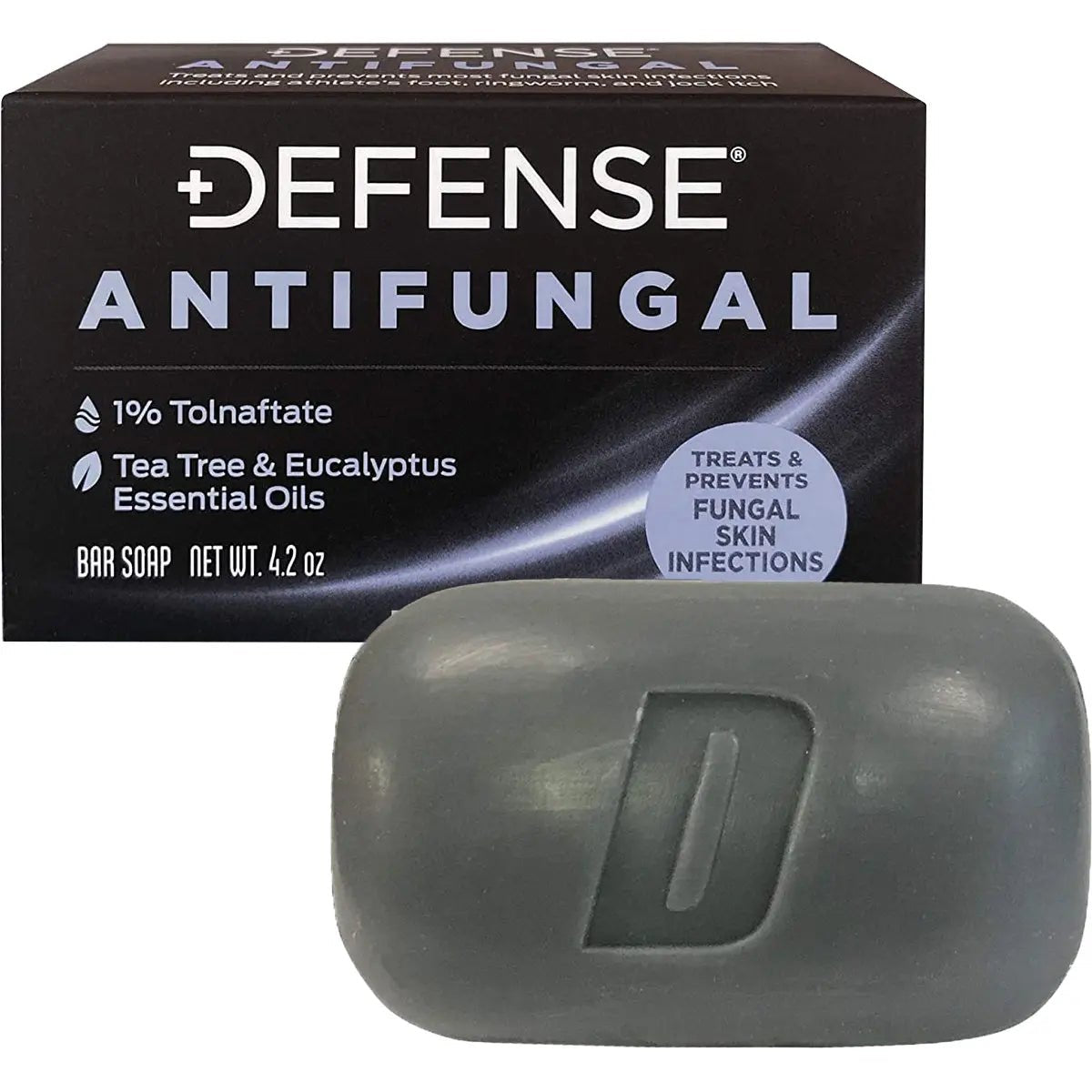 Defense Soap 4 oz. Antifungal Medicated Body Bar Soap with Soap Dish Defense Soap