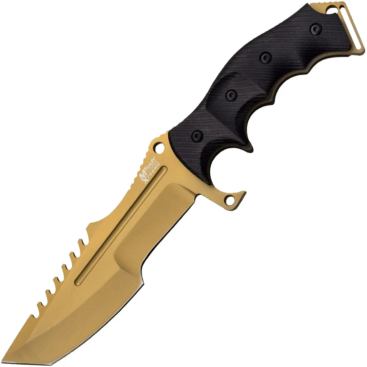 MTech USA Xtreme Tactical Full Tang Tanto Fixed Blade Knife, Gold MX-8054GD M-Tech