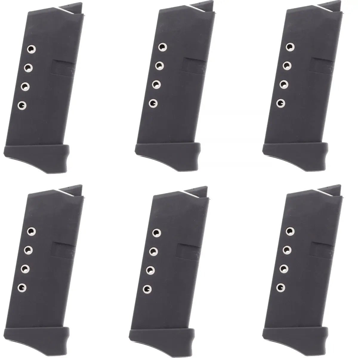 ProMag (6 Pack) 6-Round Magazine for GLOCK Model 43 G43 9mm, GLK12 Black Polymer ProMag