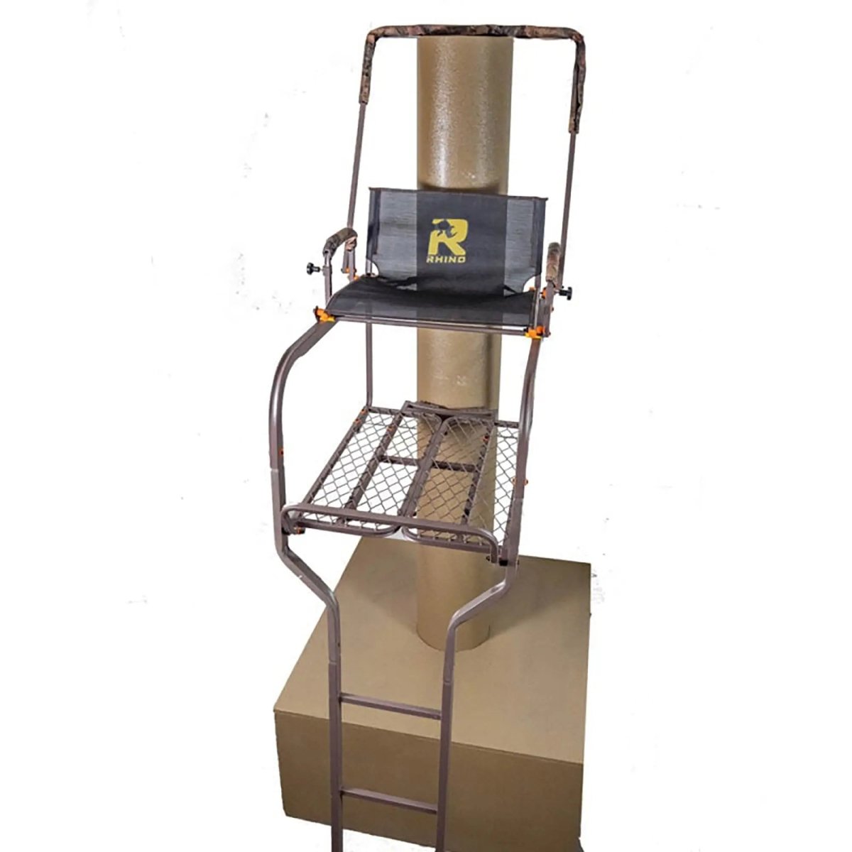 Hunting ladder stand on a white background