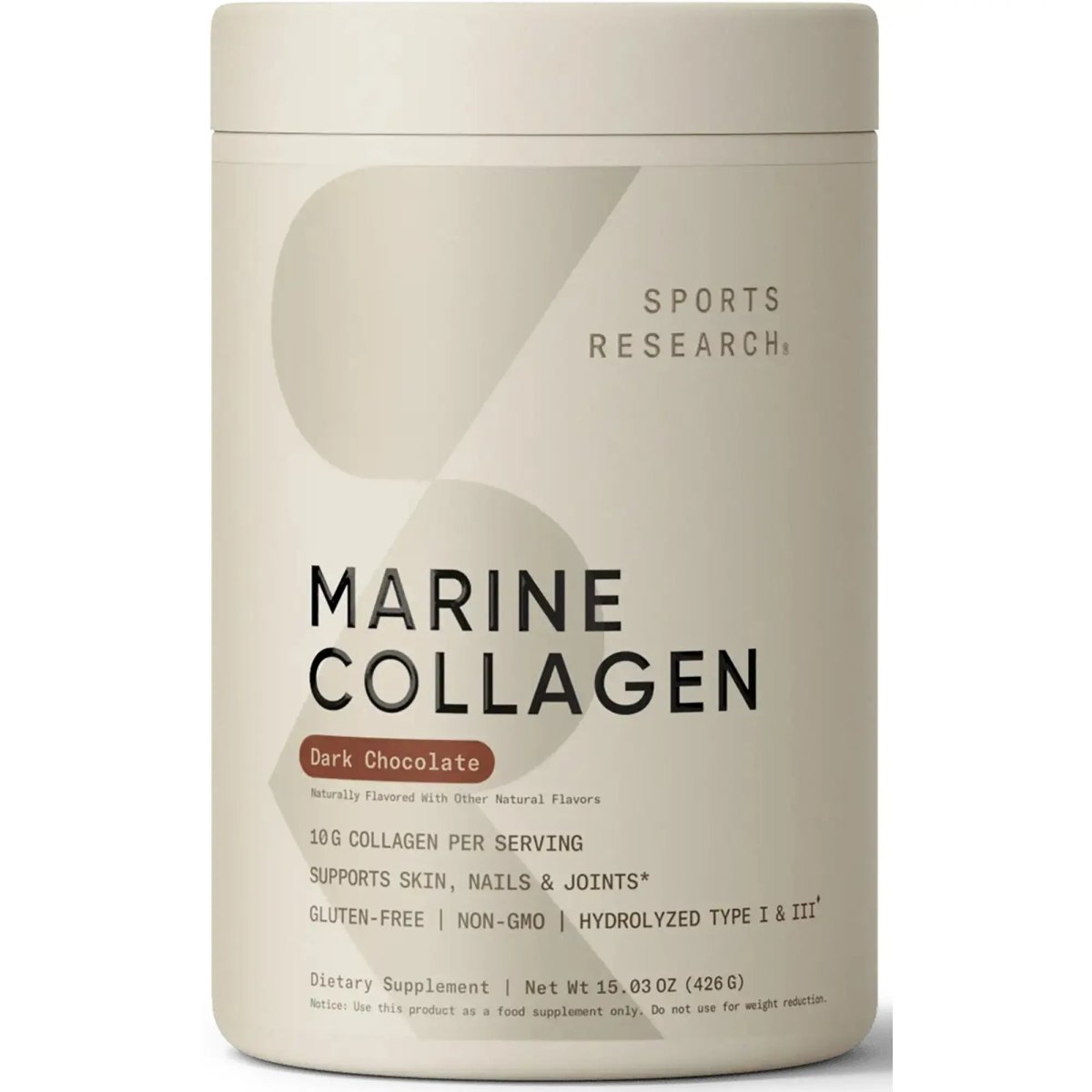 Sports Research - Marine Collagen Peptides Dark Chocolate - 30 servings Sports Research