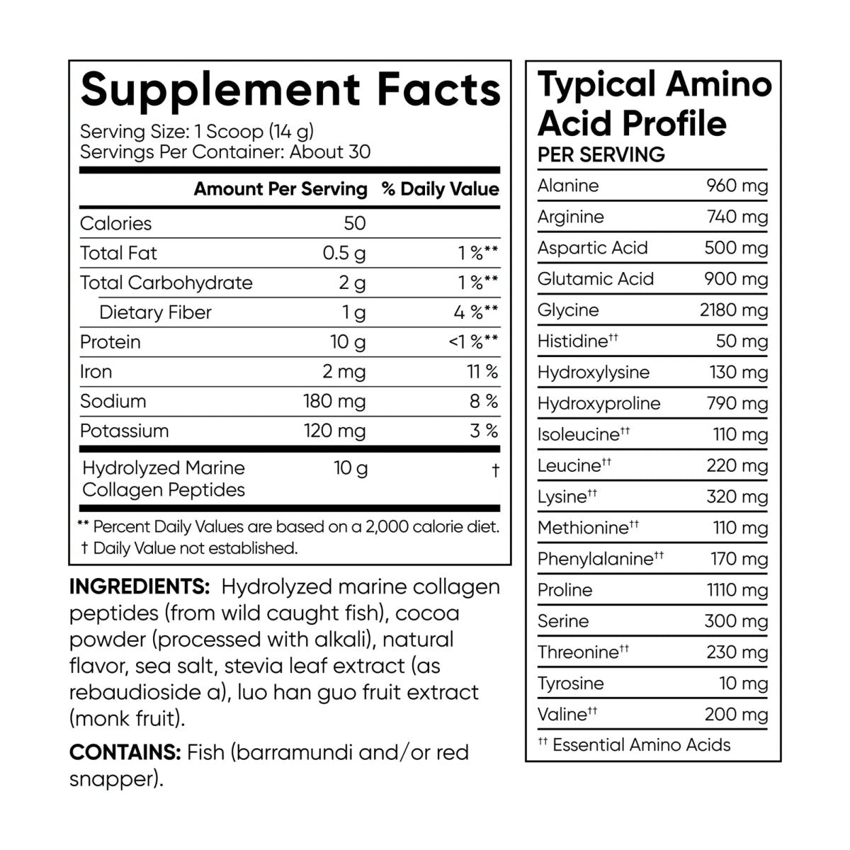 Sports Research - Marine Collagen Peptides Dark Chocolate - 30 servings Sports Research