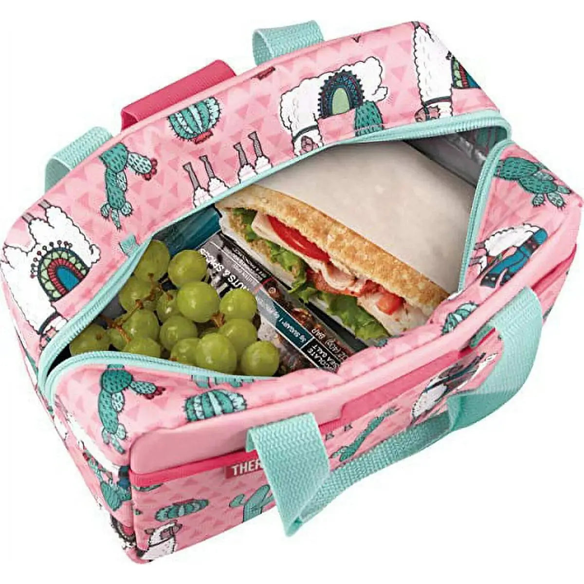 Thermos Kid's Funtainer Desert Llama Lunch Duffle Bag - Pink/Teal Thermos