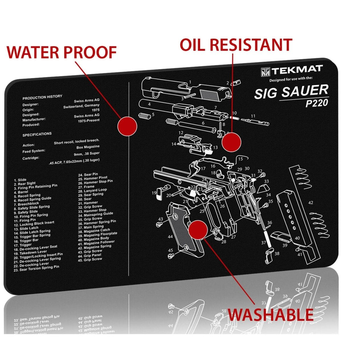 TekMat Original Gun Cleaning Mat - 17" X 11" - Sig Sauer P220™ TekMat