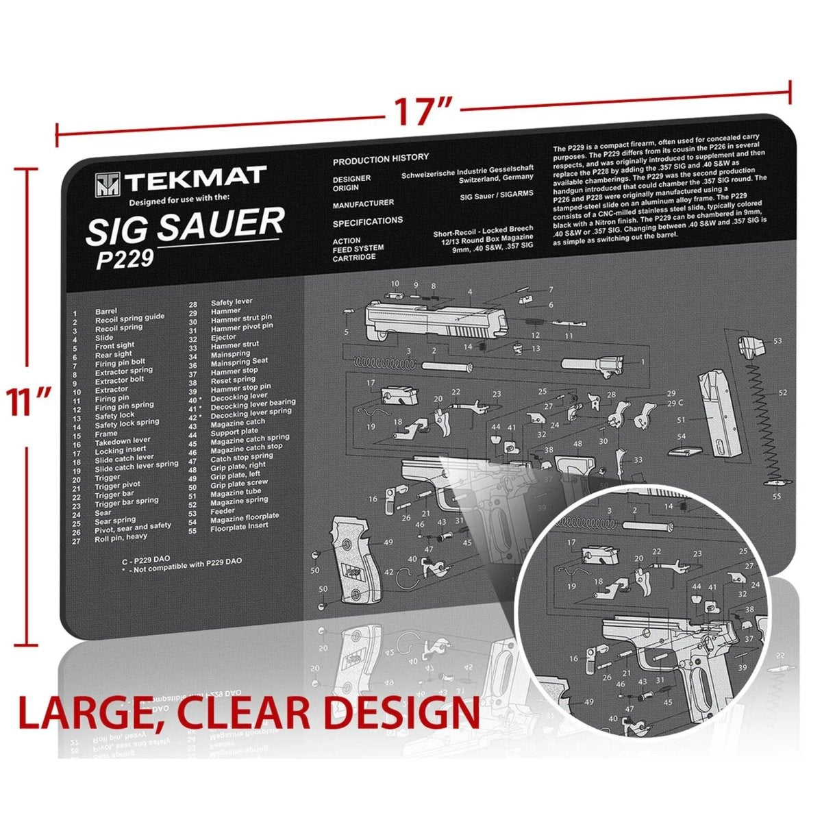 TekMat Original Gun Cleaning Mat - 17" X 11" - Sig Sauer P229™ TekMat