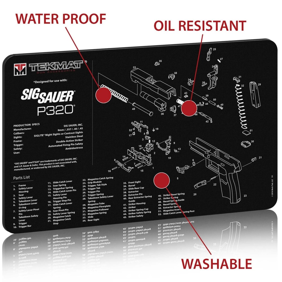TekMat Original Gun Cleaning Mat - 17" X 11" - Sig Sauer P320™ TekMat