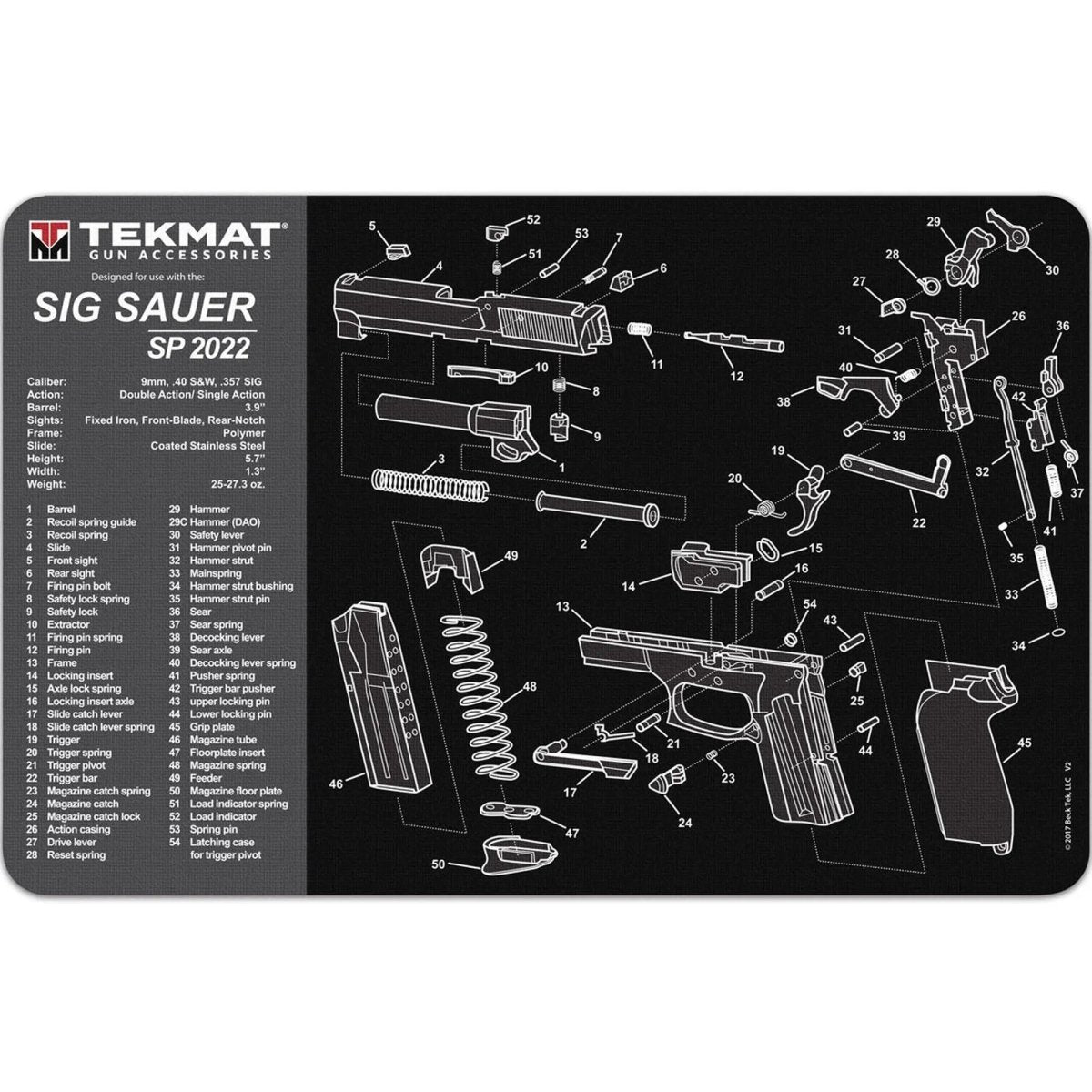 TekMat Original Gun Cleaning Mat - 17" X 11" - Sig Sauer SP2022™ TekMat