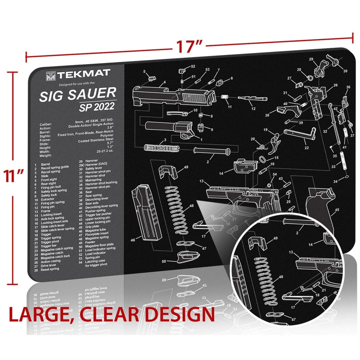 TekMat Original Gun Cleaning Mat - 17" X 11" - Sig Sauer SP2022™ TekMat