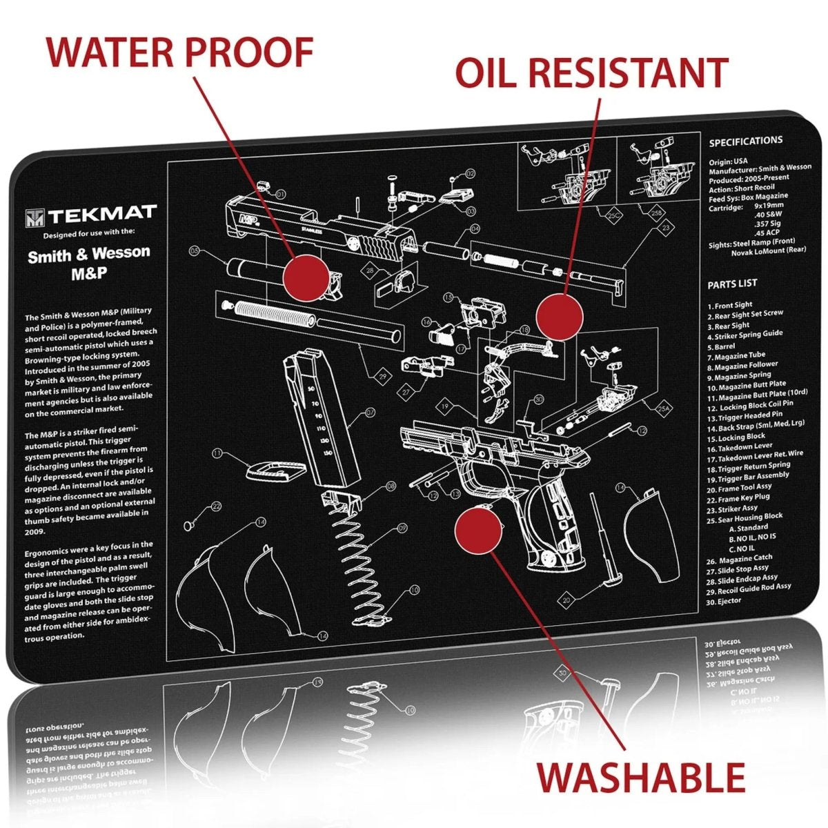 TekMat Original Gun Cleaning Mat - 17" X 11" - Smith & Wesson M&P TekMat