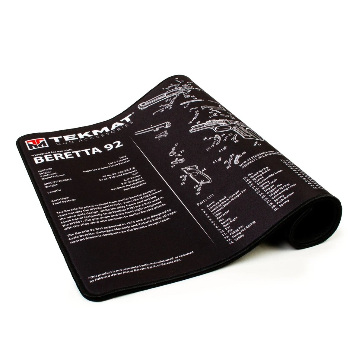 TekMat Ultra Premium Gun Cleaning Mat - 20" X 15" - Beretta 92 TekMat