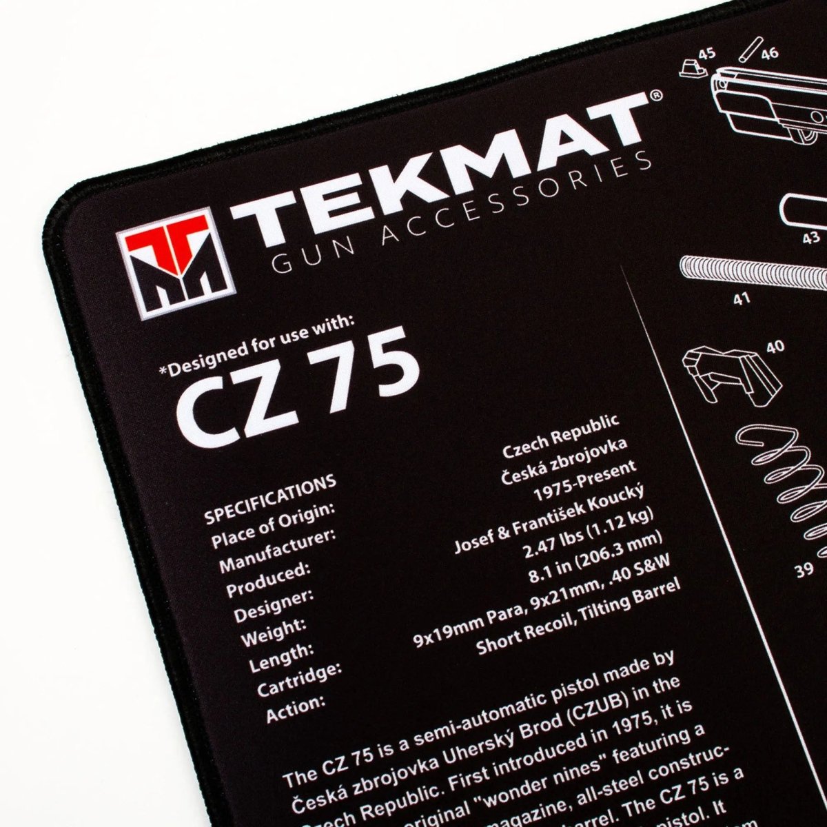 TekMat Ultra Premium Gun Cleaning Mat - 20" X 15" - CZ 75™ TekMat