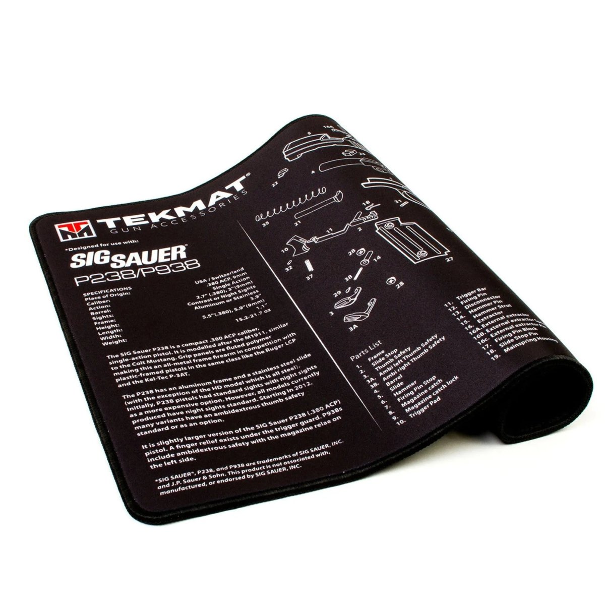 TekMat Ultra Premium Gun Cleaning Mat - 20" X 15" - Sig Sauer P238™ TekMat