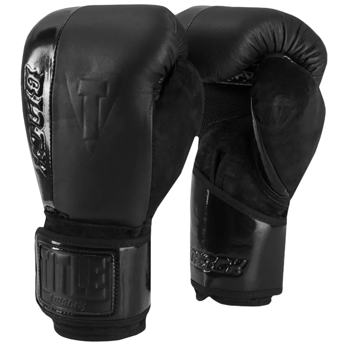 Title Boxing Black Blast Hook and Loop Training Gloves - Black Title Boxing