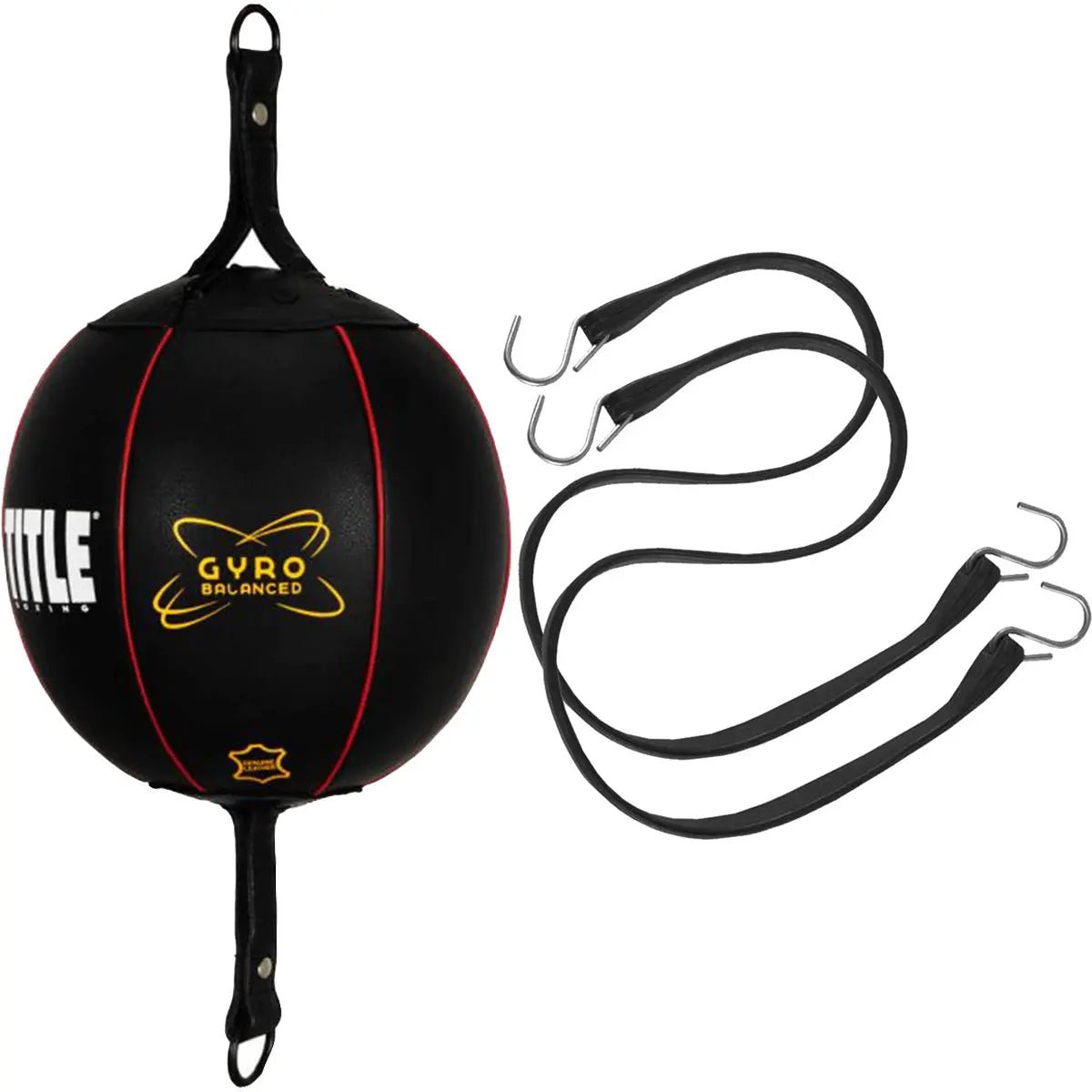 Title Boxing Gyro Balanced Leather Double End Bag - 6" - Black Title Boxing