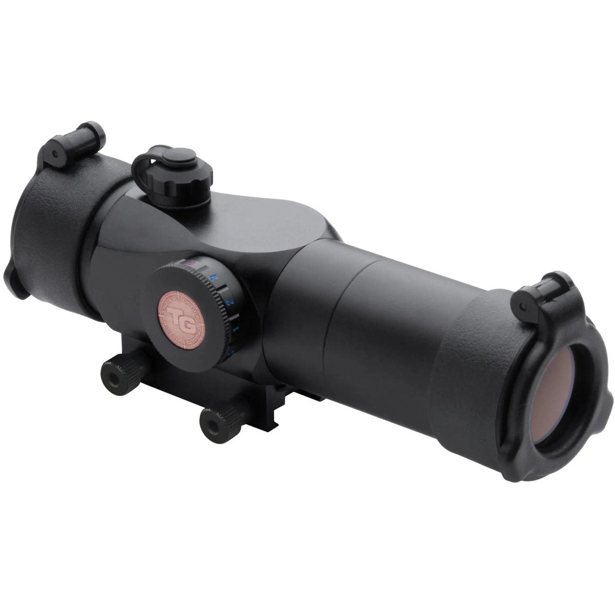 Black rifle scope weaver mount on a white background