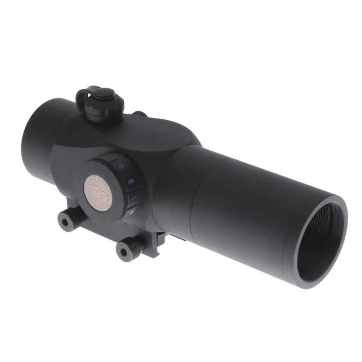 Black rifle scope weaver mount on a white background