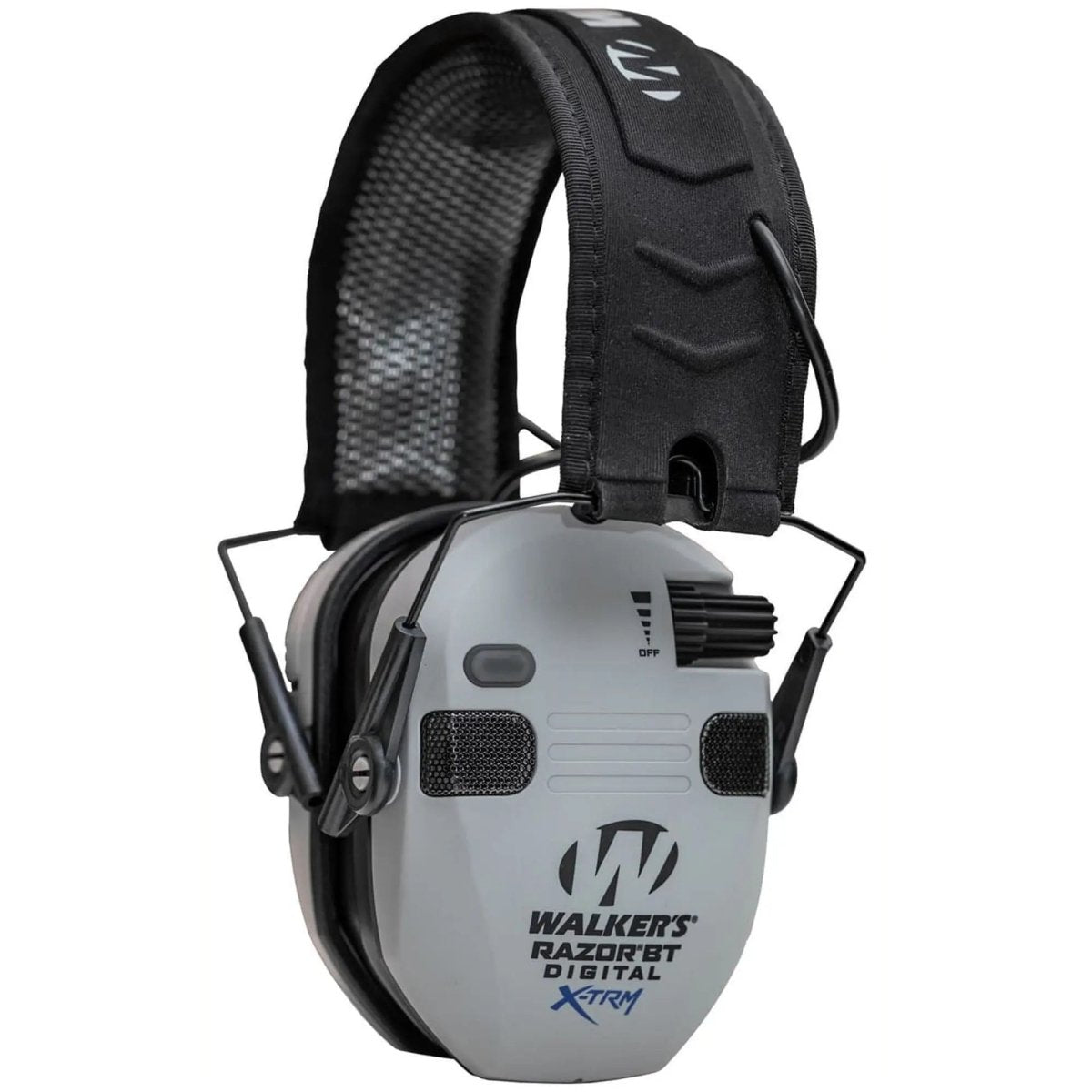 Walker's - Razor Bluetooth Digital X-TRM Muff with Cooling Pads & Moisture Wicking Headband - Grey Walker's