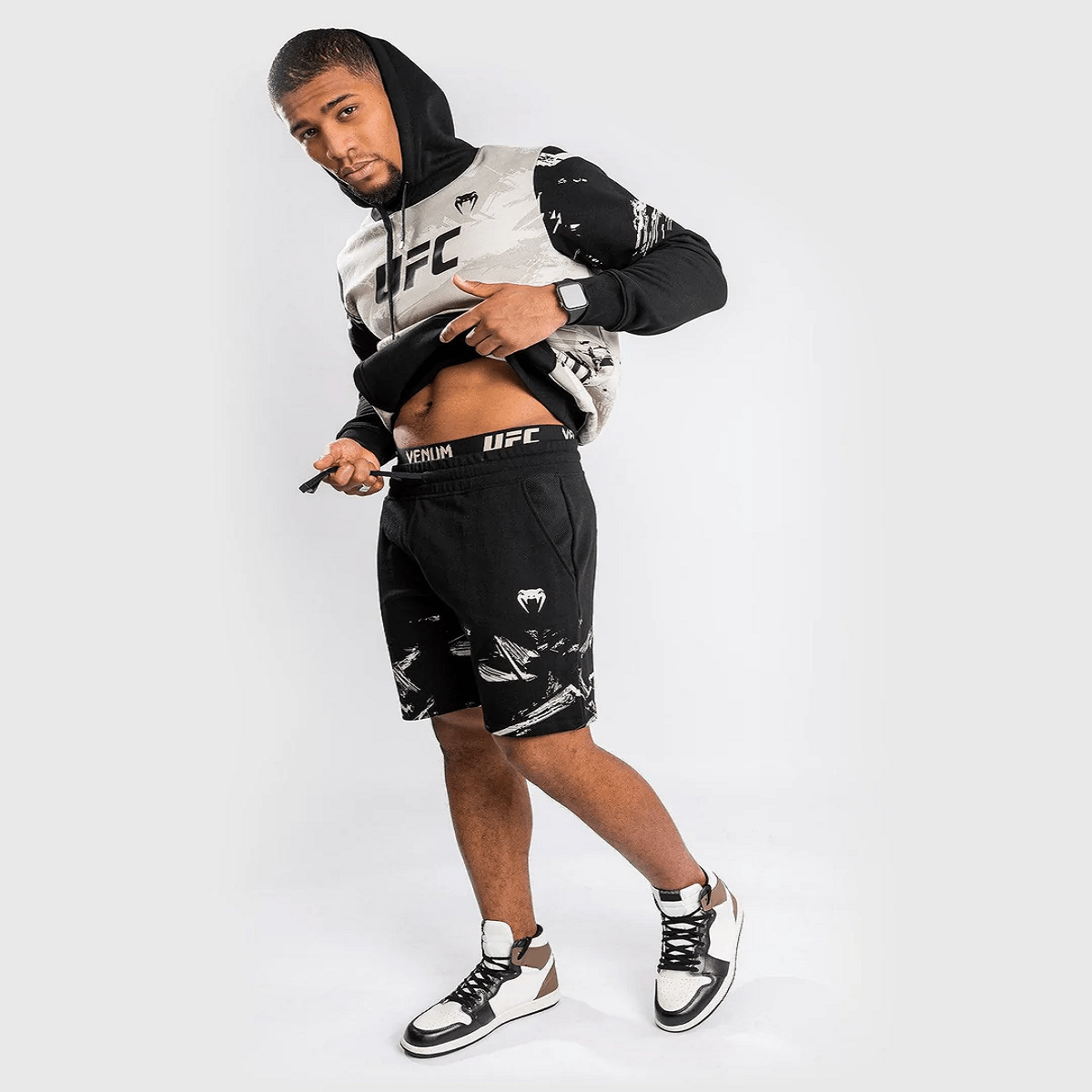 Venum UFC Authentic Fight Week 2.0 Fitness Shorts - Black/Sand - Forza Sports