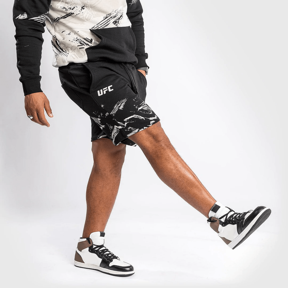 Venum UFC Authentic Fight Week 2.0 Fitness Shorts - Black/Sand - Forza Sports