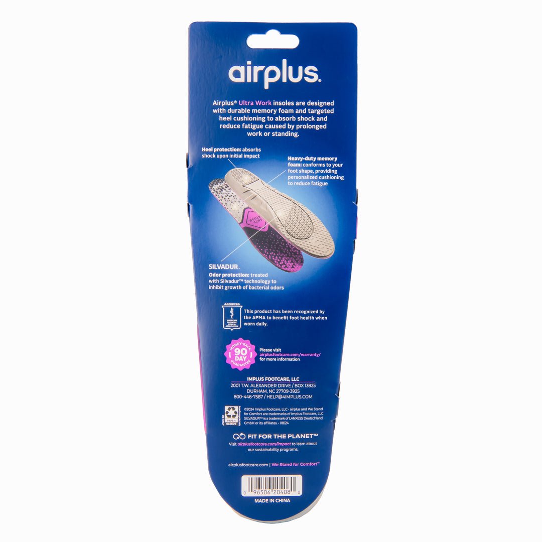 Airplus Women's Size 5-11 Ultra Work Memory Comfort Anti-Fatigue Shoe Insoles - Forza Sports