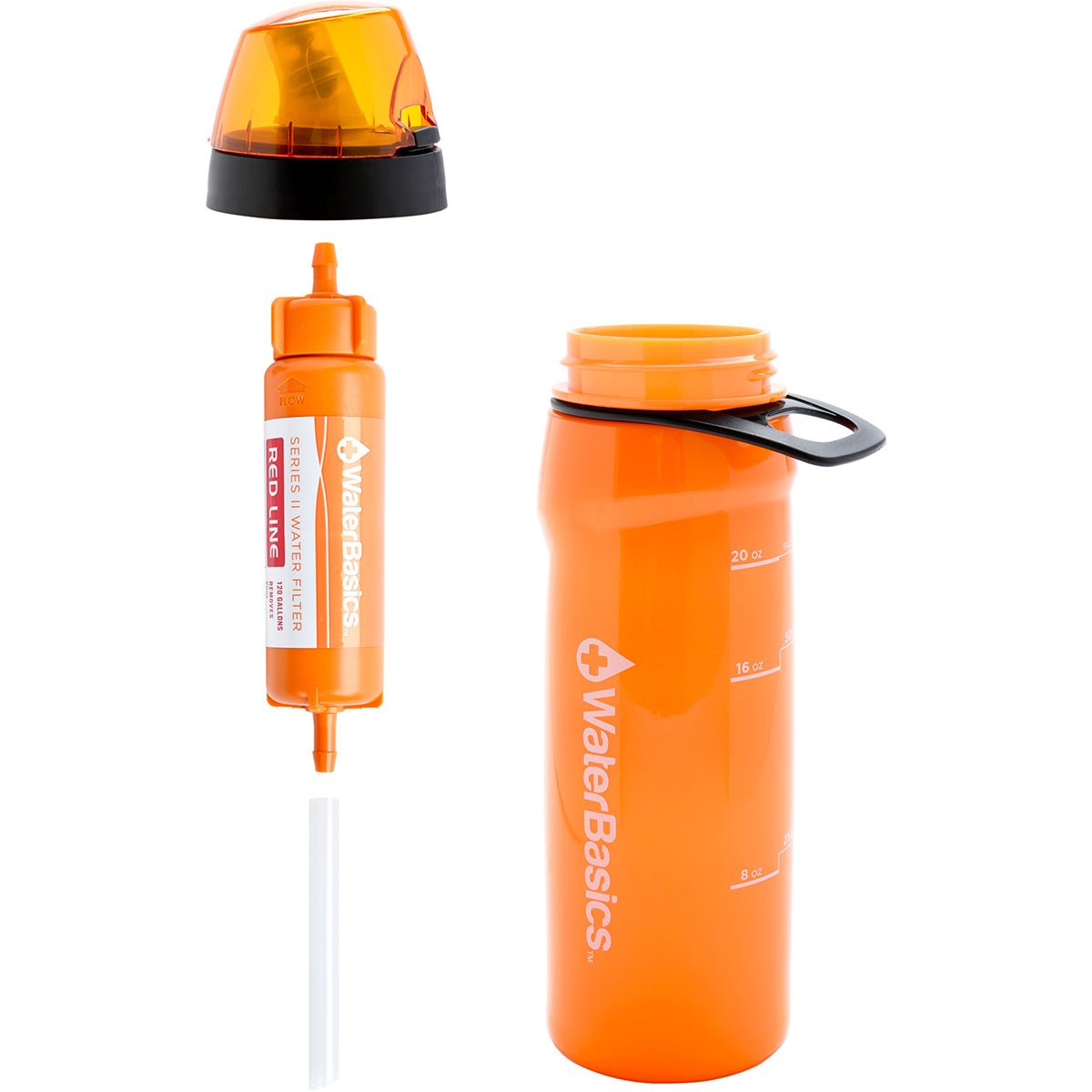 WaterBasics 22 oz. RED Line Emergency Filter Water Bottle - Forza Sports
