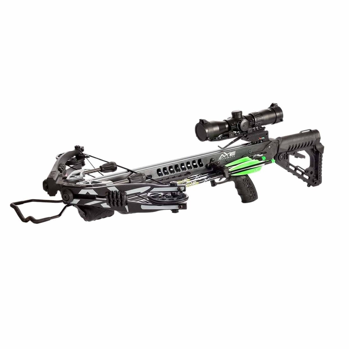 Crossbow kit with scope on a white background