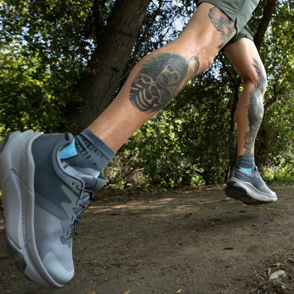 Balega Blister Resistant Quarter Length Running Socks, Gray/Blue - Forza Sports