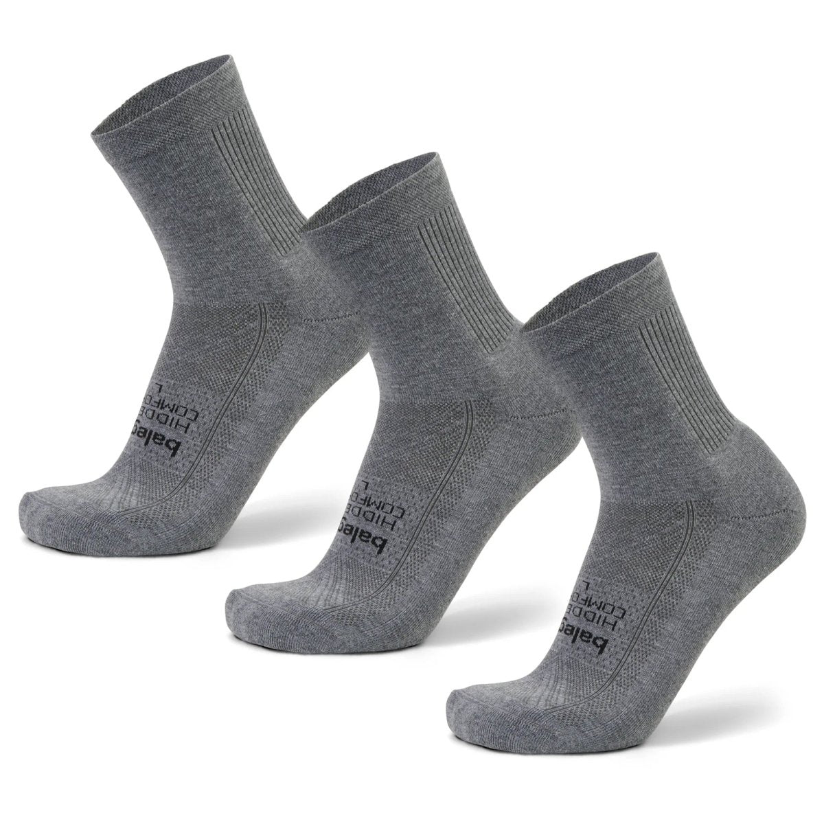 Balega Hidden Comfort Mini Crew Socks, Charcoal, 3 Pack - Forza Sports
