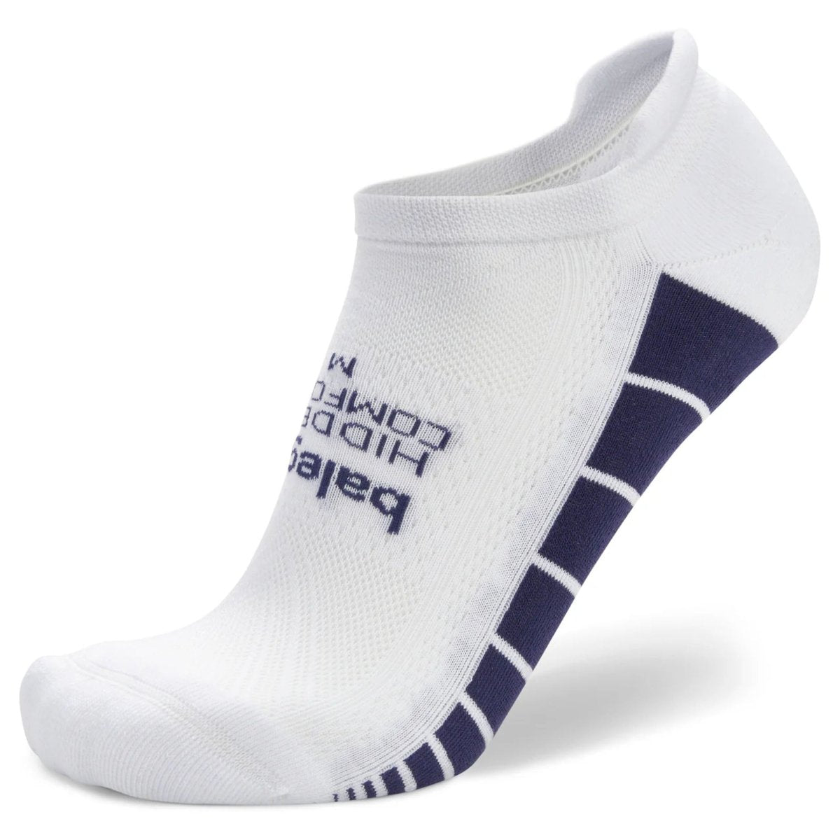 Balega Hidden Comfort No Show Running Socks, White/Skipper Blue - Forza Sports
